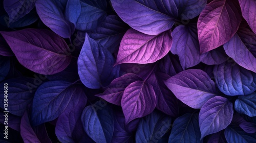 Dark Purple And Blue Leaves Texture Background