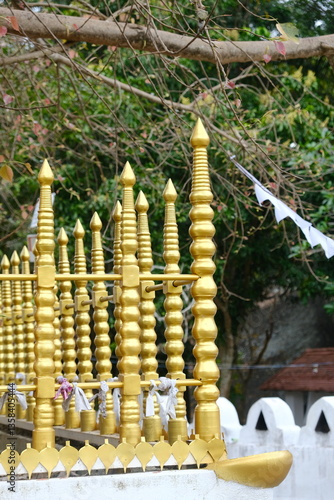 Golden Fence (Ran Vata) at a Buddhist Temple in Sri Lanka