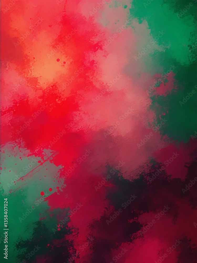 Abstract Red Green Watercolor Paint Splatter Abstract Red Green Watercolor Paint Splatter