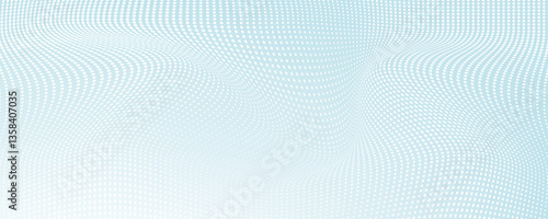 Dot white blue wave pattern screen gradient bright texture background. Abstract technology big data digital background. vector illustration