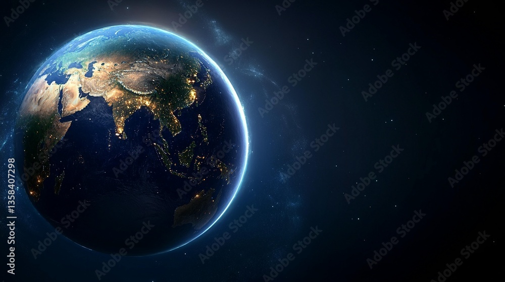 Obraz premium Earth at Night, Cosmic View