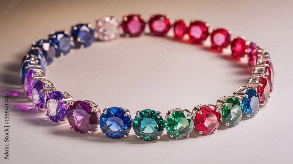 A gemstone color wheel concept featuring different hues of sapphire, ruby, and emerald arranged in a circle. A gemstone color wheel concept featuring different hues of sapphire, ruby, and emerald arranged in a circle.