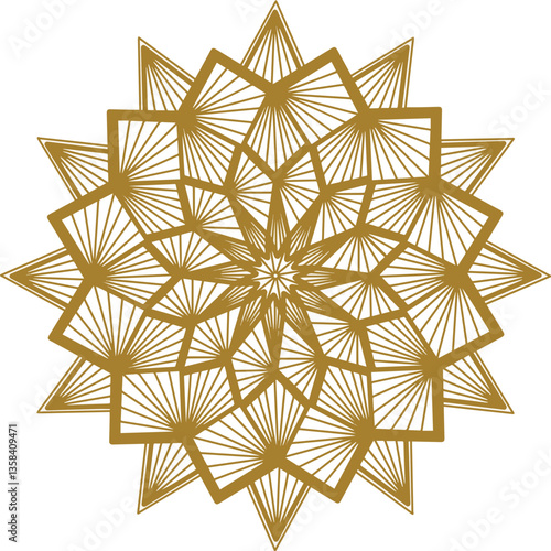 advanced complex mandala pattern with leaf ornament
