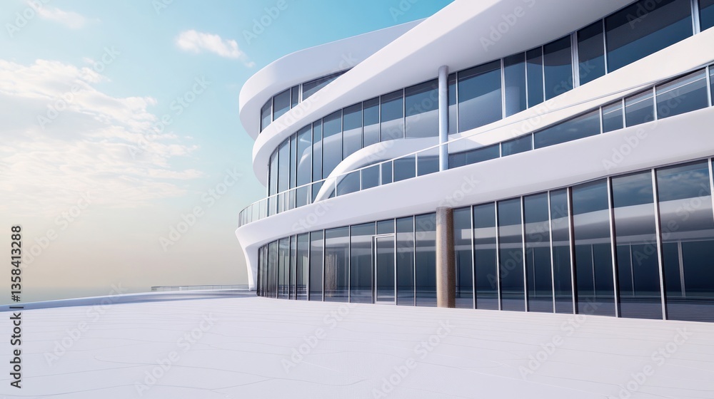 Obraz premium Futuristic Coastal Modern Architecture: A Stunning Seascape Design