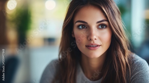 Wallpaper Mural Confident Woman During Job Interview Looking Engaged Torontodigital.ca