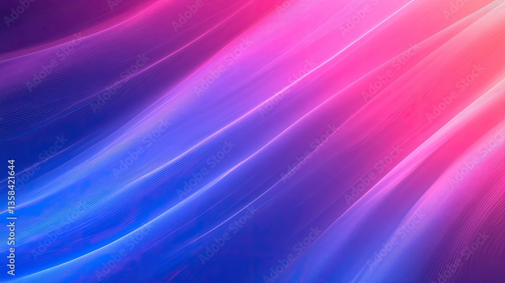 Fototapeta premium Abstract pink blue light curves, vibrant background, website banner