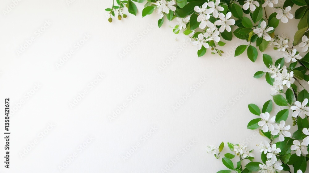 White Blossoms Spring Floral Frame Background White Blossoms Spring Floral Frame Background