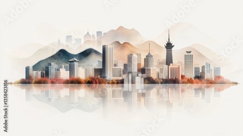 Serene Fusion of Modern and Ancient Architecture in Seoul's Cityscape