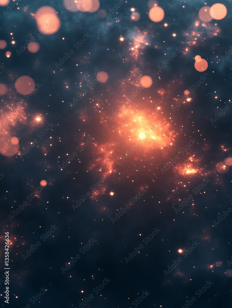A celestial scene showing glowing stars in deep cosmic space A celestial scene showing glowing stars in deep cosmic space