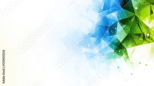 Abstract green blue crystal geometric background