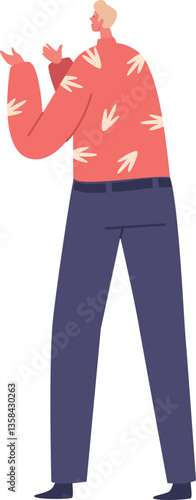 Troubled upset shocked man vector illustration