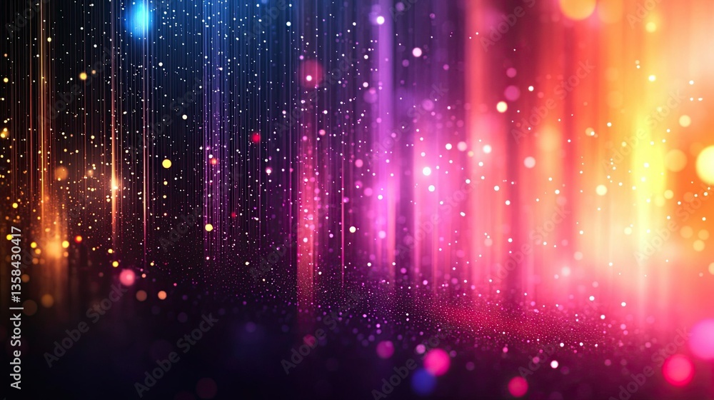 Fototapeta premium Colorful Lines and Dots Technology Background, Isolated