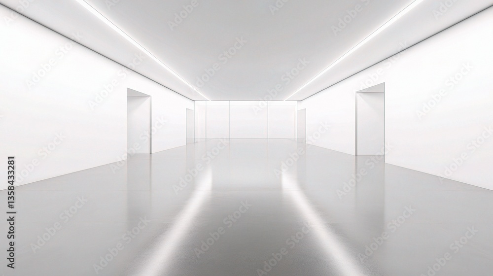 Minimalist High-End Showroom Interior with Clean Lines and Space Minimalist High-End Showroom Interior with Clean Lines and Space