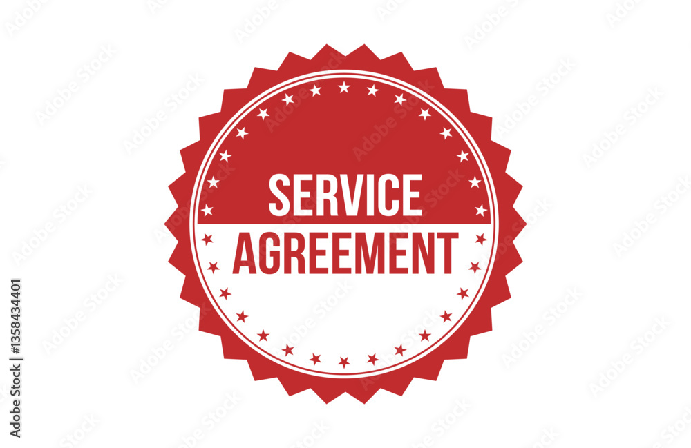 Service Agreement red ribbon label banner. Service Agreement red ribbon label banner.