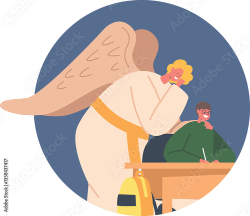 Angel prompting student on lesson