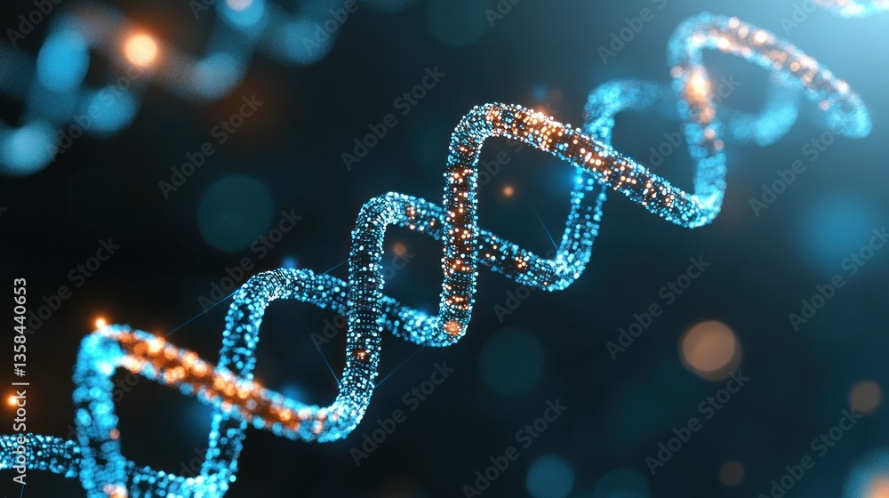 Abstract Representation of DNA Double Helix: Microscopic View of Genetic Code Abstract Representation of DNA Double Helix: Microscopic View of Genetic Code