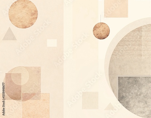 Soft geometric forms with earthy tones