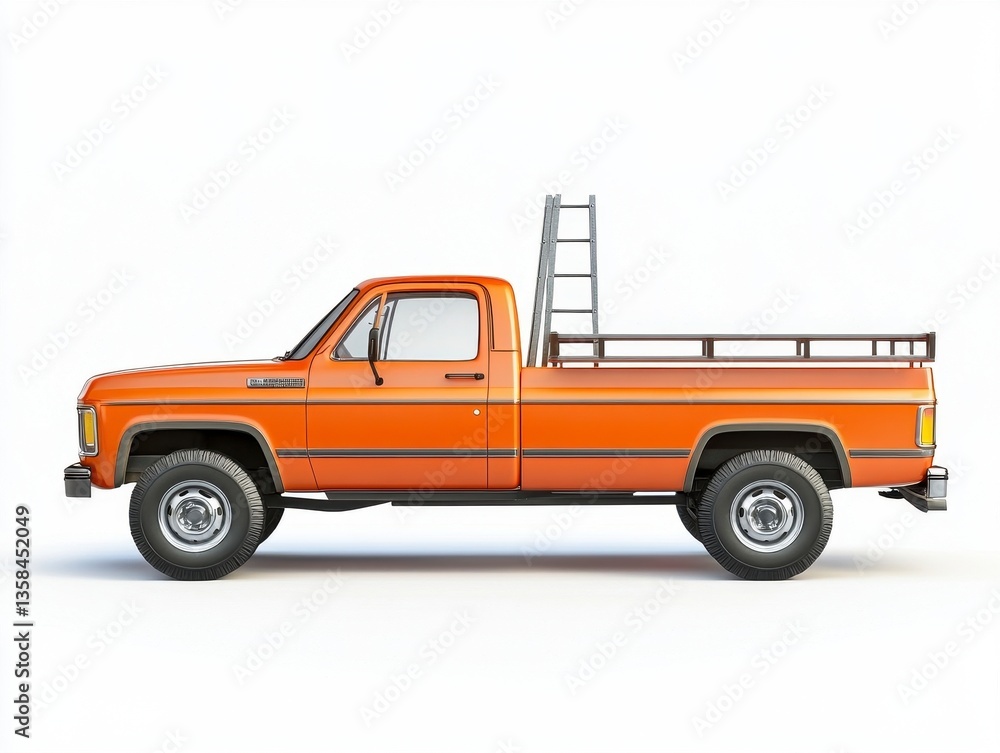 Naklejka premium Classic Orange Pickup Truck