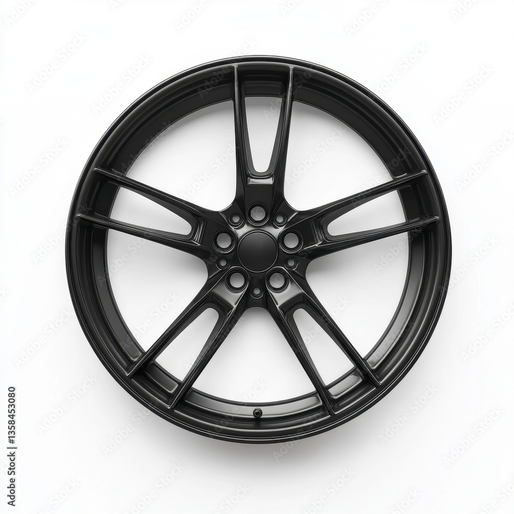 Fototapeta premium Sleek Black Alloy Car Rim