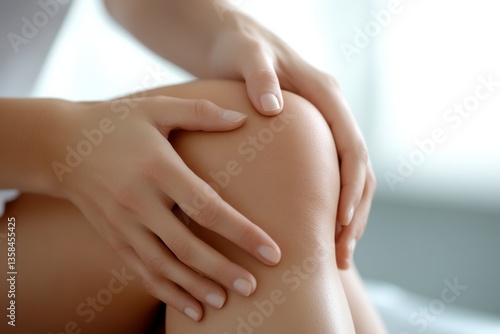 Knee pain relief techniques therapeutic setting health content indoor environment close-up view wellness concept for optimal recovery