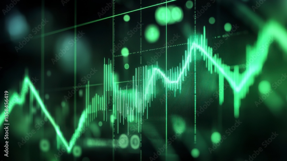 Analyzing stock market trends financial data visualization business sector digital graphs tech environment analytical viewpoint