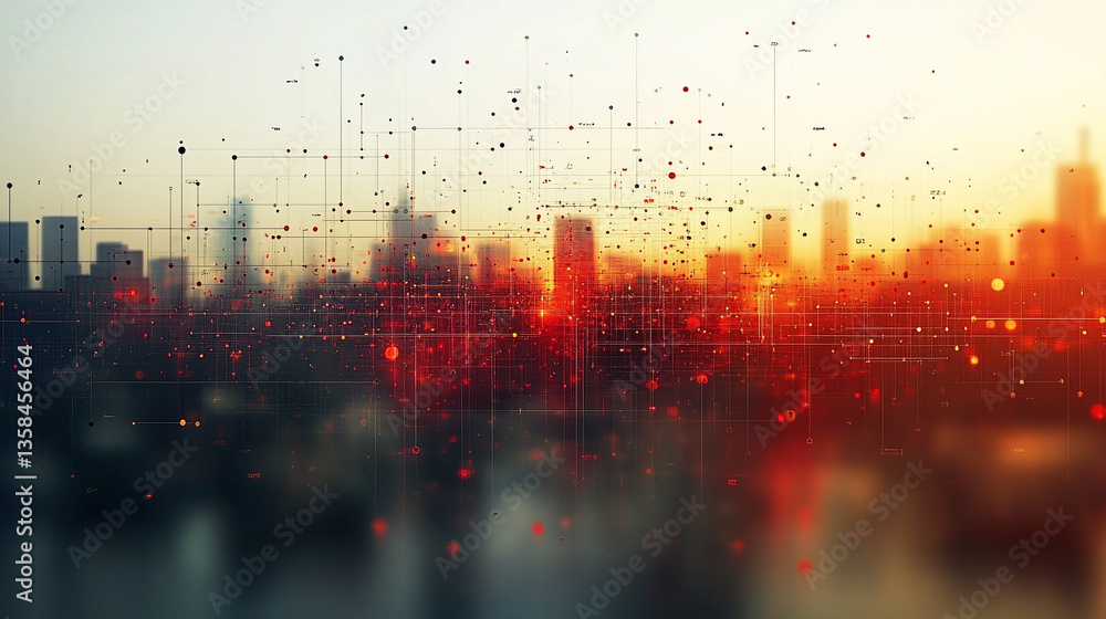 Obraz premium Sleek research database interface in white, gold, red, and silver tones symbolizes innovation, data integrity, and futuristic technology, representing groundbreaking analysis and modern advancements. 