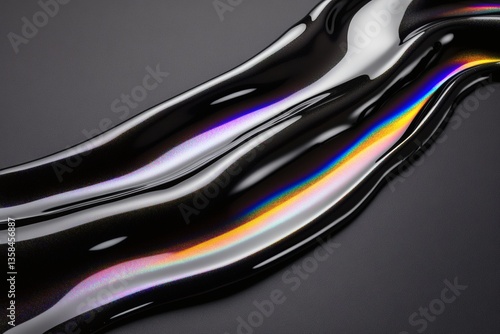 Chromatic Iridescence in Obsidian Waves: A Study of Light and Form