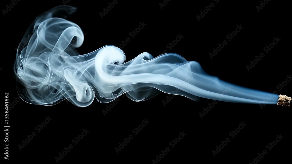 Fototapeta premium Abstract smoke plume rising. Intricate swirls of vapor