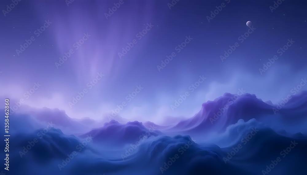 Obraz premium Serene Ethereal Gradient in Deep Blue and Soft Violet