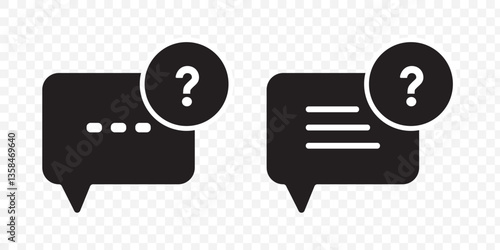 Questions and answers icon with speech bubble and q and a letters. Vector minimal trendy illustration in 3 styles for frequently asked questions concepts in websites