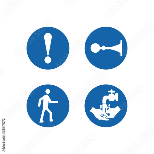 mandatory safety signs Icon illustration Vol 01
