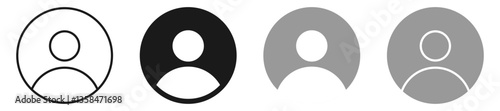 Avatar default user icon set. Social media user profile icon