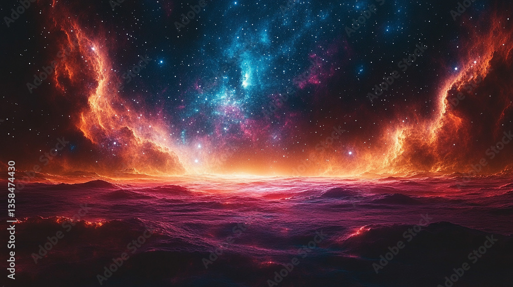 A tranquil landscape beneath a starry night sky exudes serene beauty, with stars shining brightly and the cosmos feeling within reach, evoking wonder and infinite possibilities.
A tranquil landscape beneath a starry night sky exudes serene beauty, with stars shining brightly and the cosmos feeling within reach, evoking wonder and infinite possibilities.