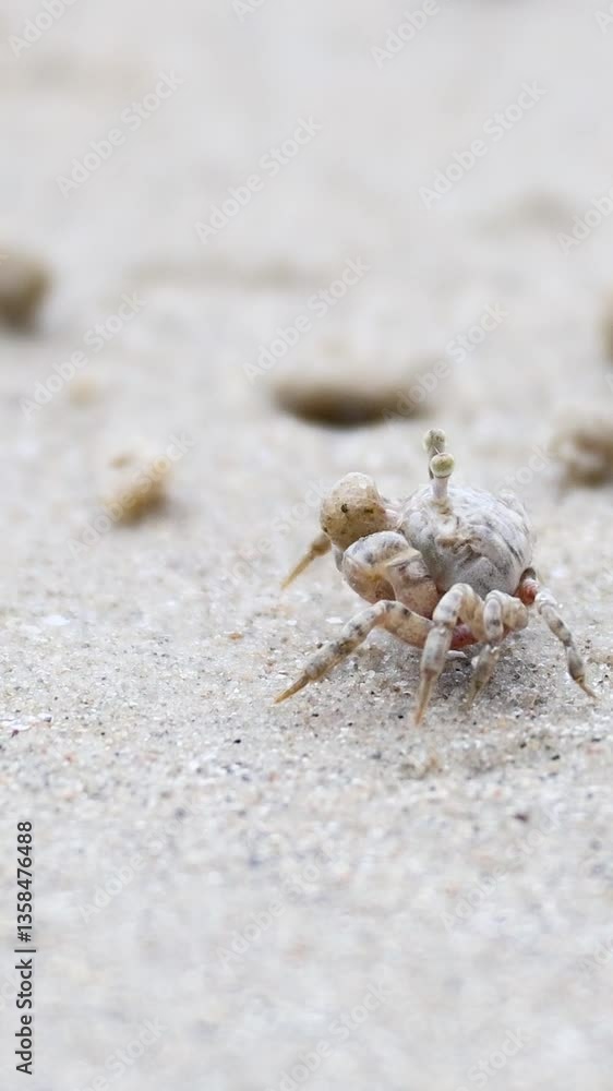 Ghost Crab on Sandy Beach Ghost Crab on Sandy Beach