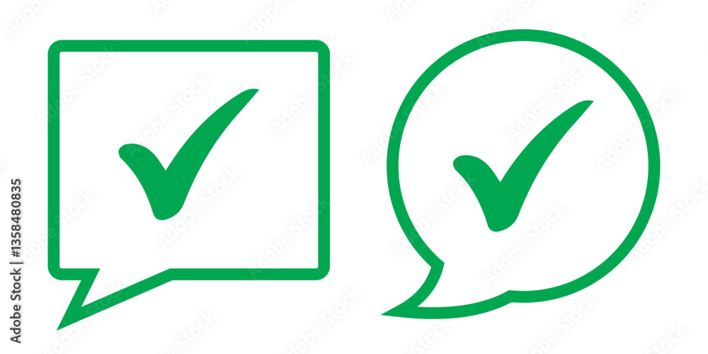 Set of plus minus, check mark, x mark with speech bubble or comic ballon icon. Vector illustration. Set of plus minus, check mark, x mark with speech bubble or comic ballon icon. Vector illustration.