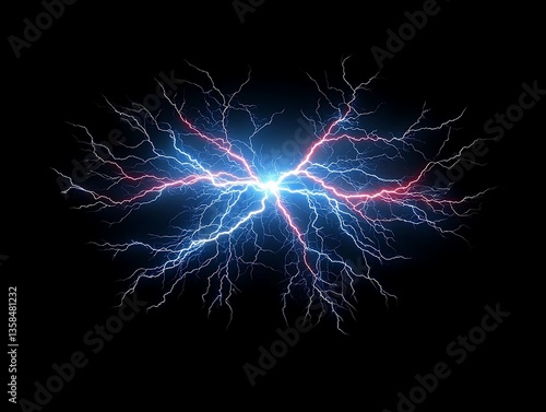 Electric Blue Red Plasma Burst.