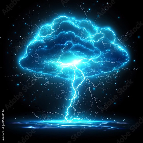 Electric Cloud Storm with Energy Burst.