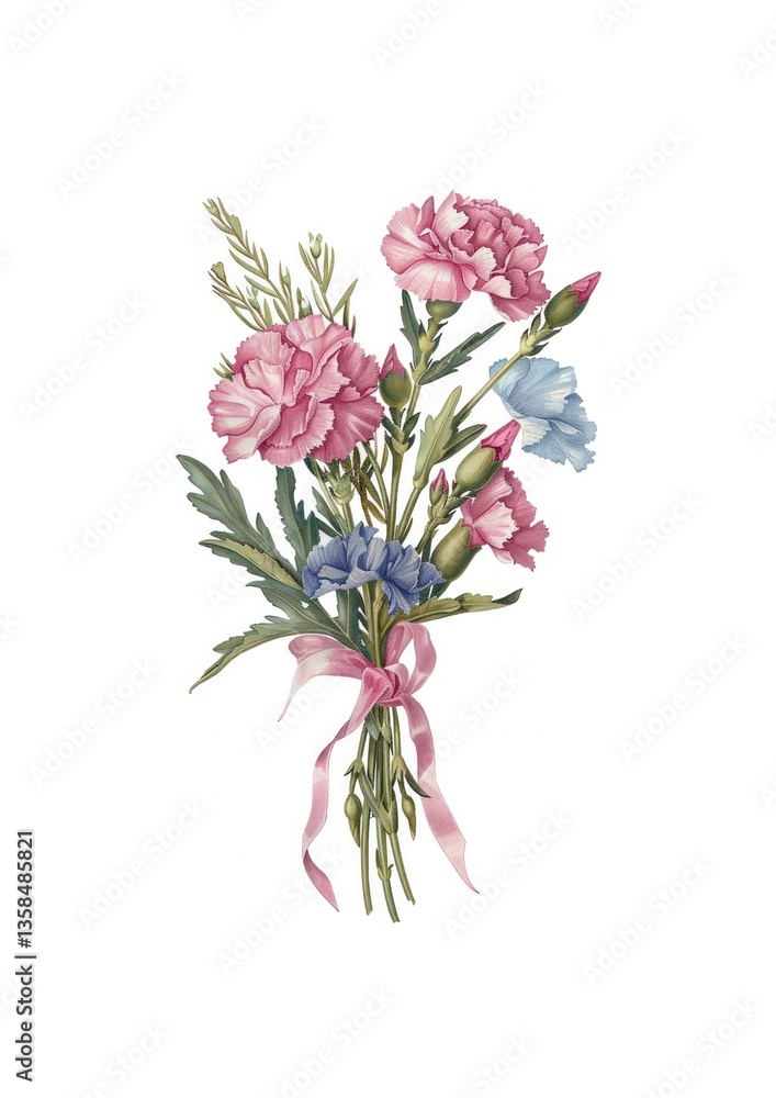 Fototapeta premium Vintage floral bouquet illustration