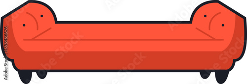 Comfortable Sofa Illustration Ouline Element