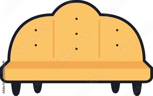 Comfortable Sofa Illustration Ouline Element