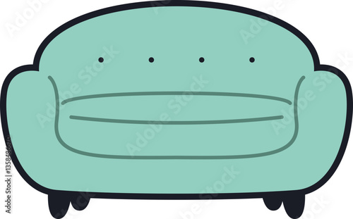 Comfortable Sofa Illustration Ouline Element