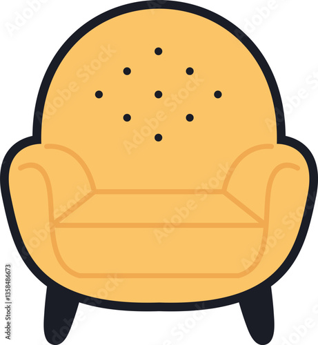 Comfortable Sofa Illustration Ouline Element