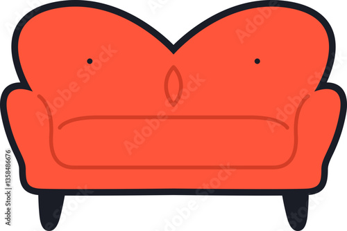 Comfortable Sofa Illustration Ouline Element