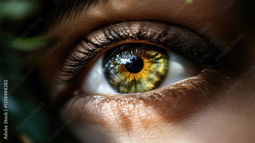 Fototapeta premium Close-up of a captivating eye, vibrant and focused