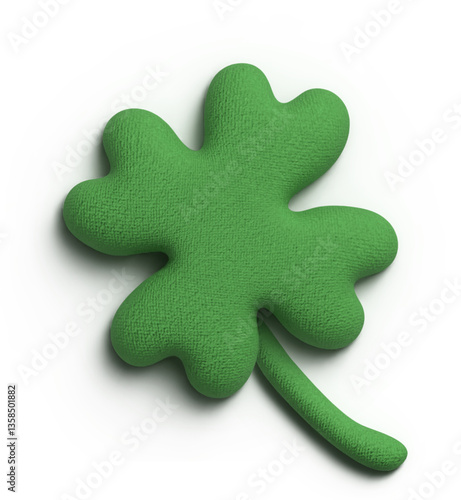 Four leaf clover puzzle piece symbolizing teamwork and success