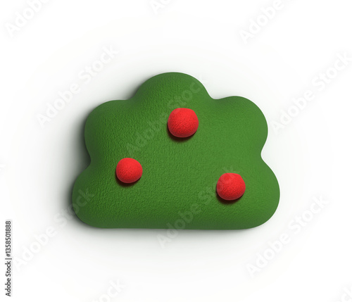 Red heart on green grass with a love symbol design
