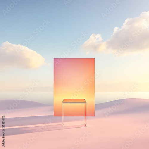 Empty Podium, Pastel Desert