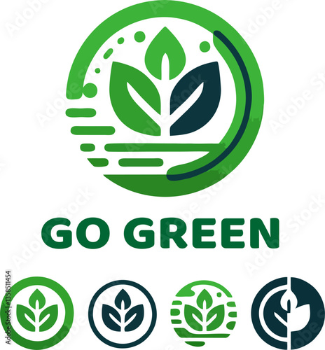 Go Green Logo – Eco-Friendly Nature Symbol