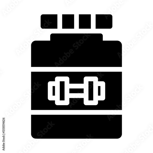 fitness protein. This is a vector single icon with a solid style. Suitable for any purpose, such as website design, mobile app design, logo design, pattern design, etc