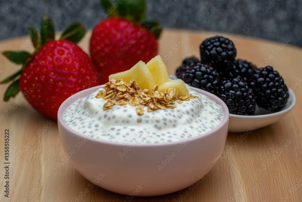 Delicious Chia Seed Pudding with Strawberries Banana and Granola Delicious Chia Seed Pudding with Strawberries Banana and Granola